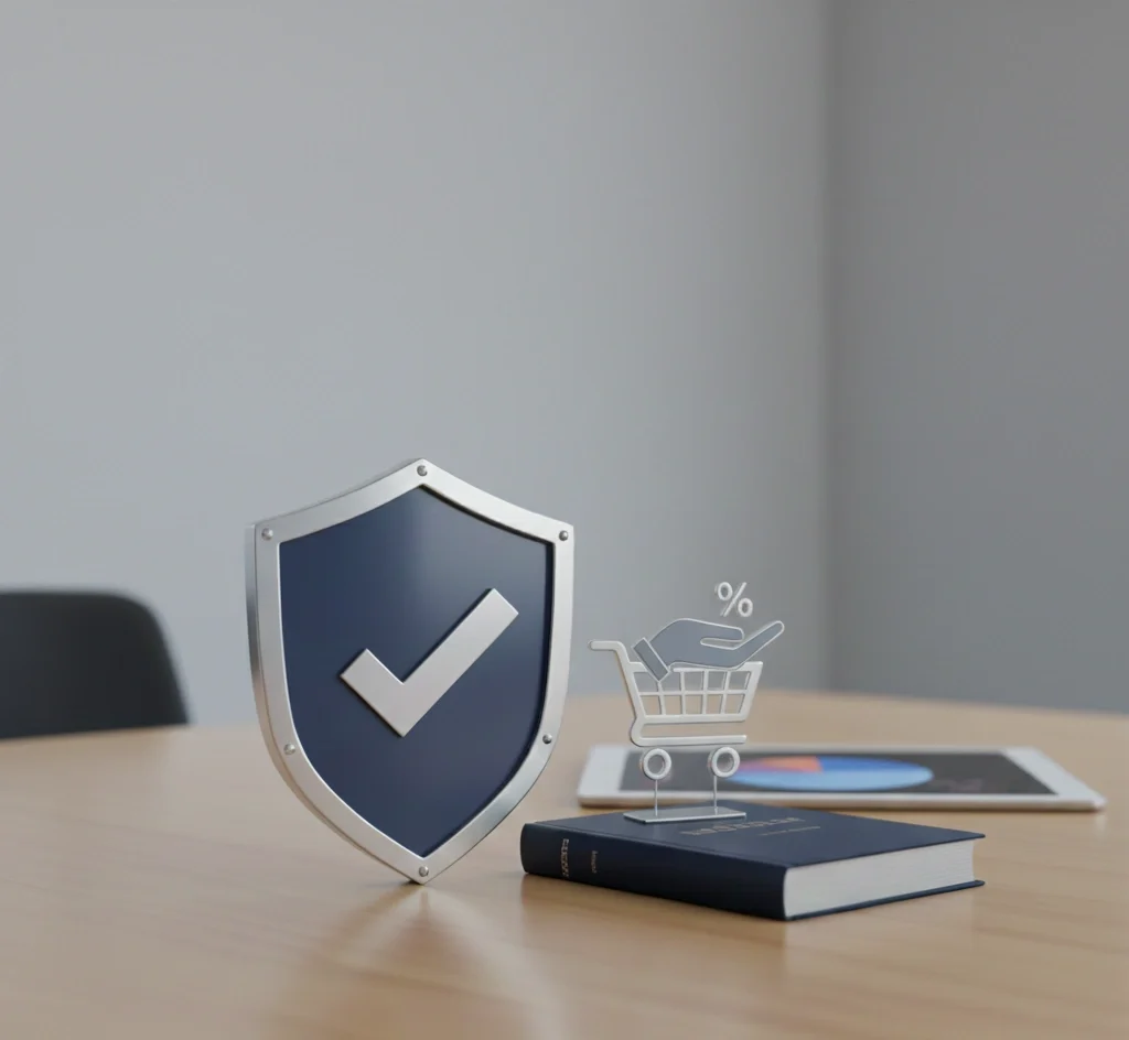 Imagem que reflete o direito do consumidor com um escudo para proteger o cliente